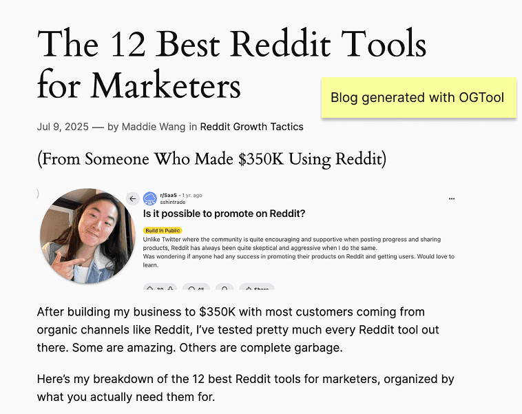 Example of an AI-generated authentic blog post that sounds personal and engaging