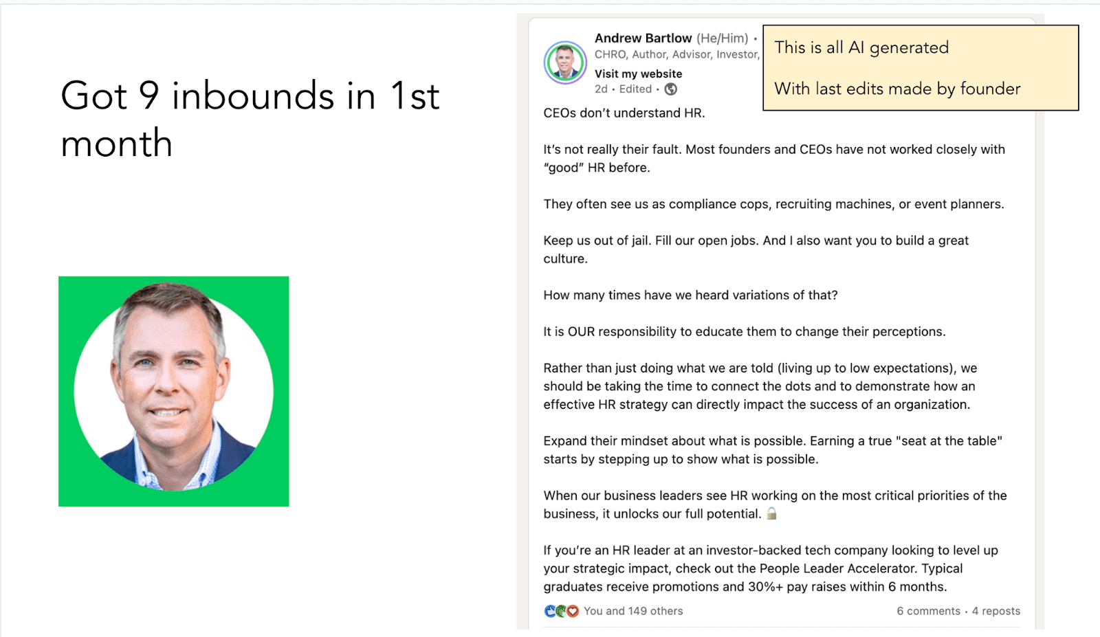 Andrew 9 Inbounds from LinkedIn Post
